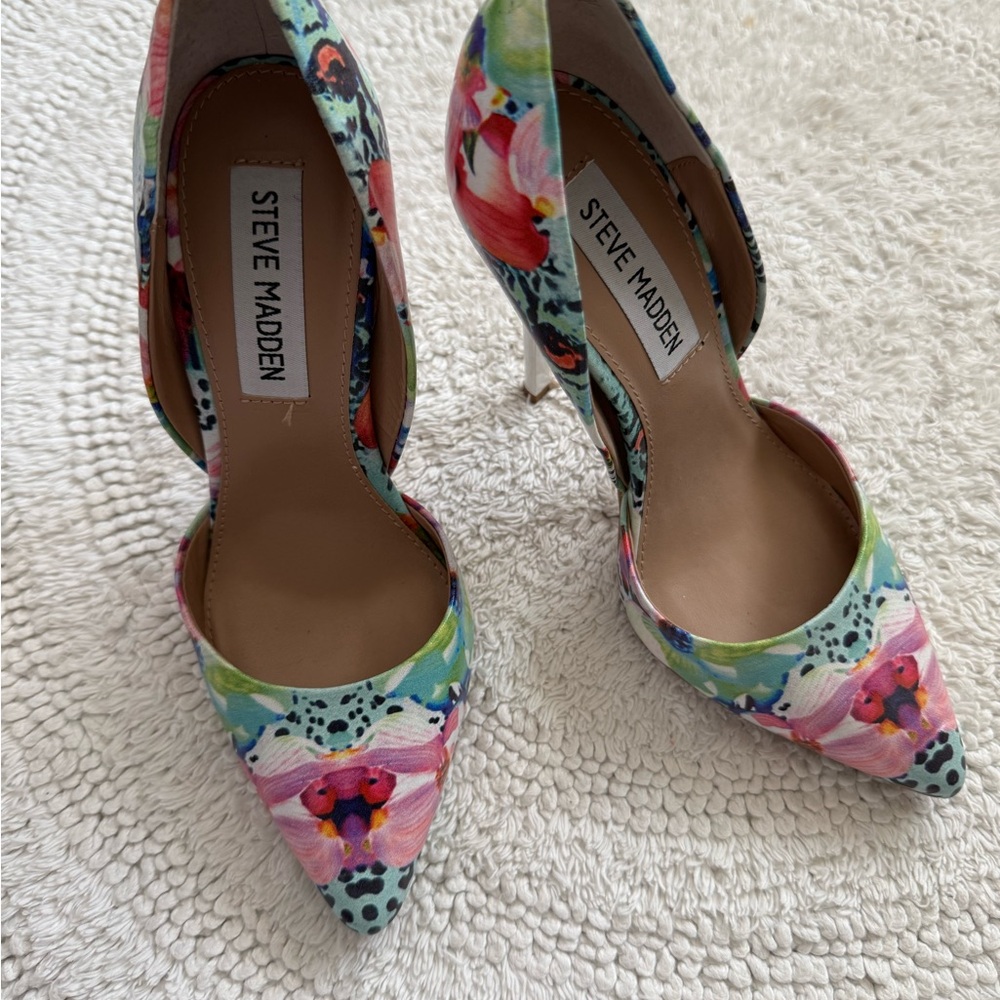 Steve Madden Women's Floral Heels - Pink and Green